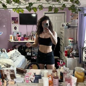 Garage Black Skirt with Belt